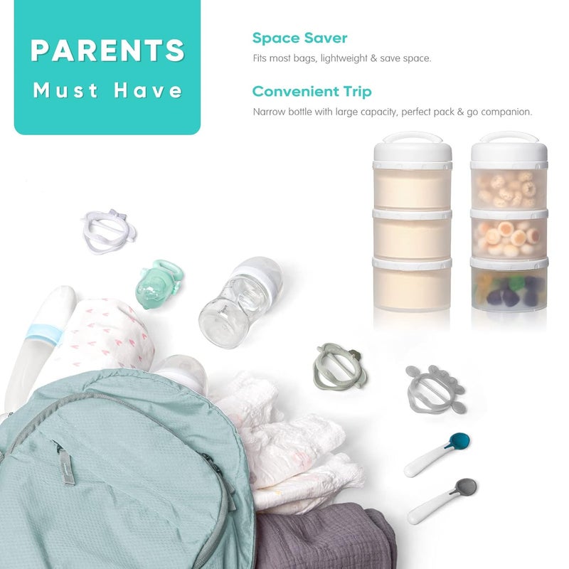 Termichy Stackable Formula Dispenser Portable Milk Powder Container, 2 Pack, White - Image 4